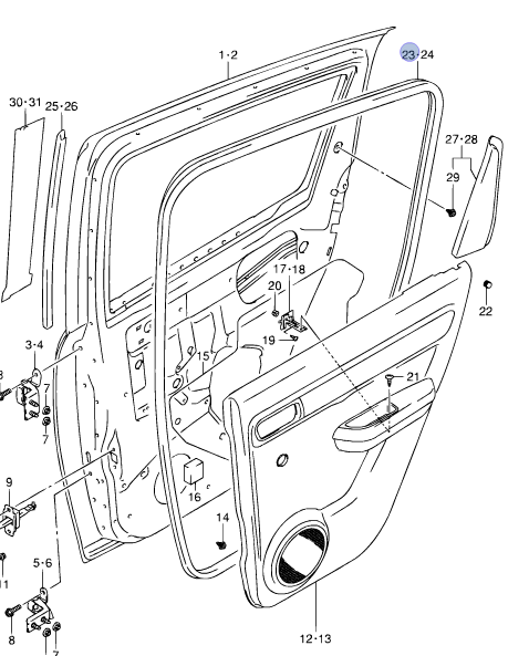 NEW Genuin Suzuki SWIFT 2005-2010 Rear Door Seal +Clips Weatherstrip 84661-62J00