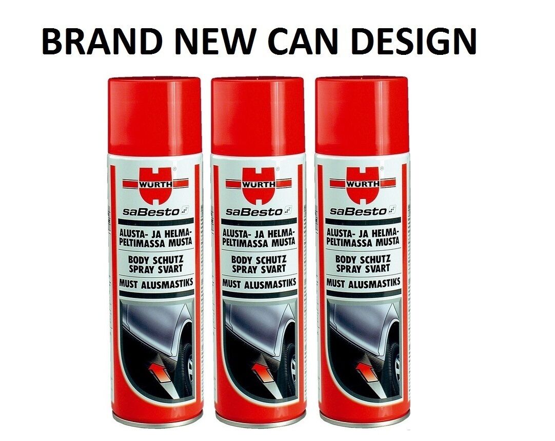 3x NEW WURTH Underseal Underbody Stone Guard Under Seal 500ml SURFACE PROTECTOR