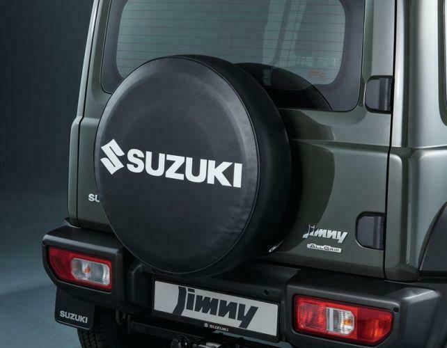 Genuine Suzuki JIMNY Soft Leather Spare Wheel Cover Black WHITE 99000-990YB-699