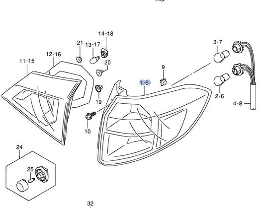 NEWGenuine Suzuki VITARA Rear OUTER Back Light Lamp Unit DRIVER SIDE 35650-54P00