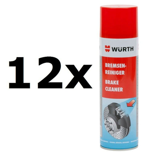 12x NEW Genuine WURTH Brake Cleaner Aerosol Solvent Spray 500ml =6000ml 08901087