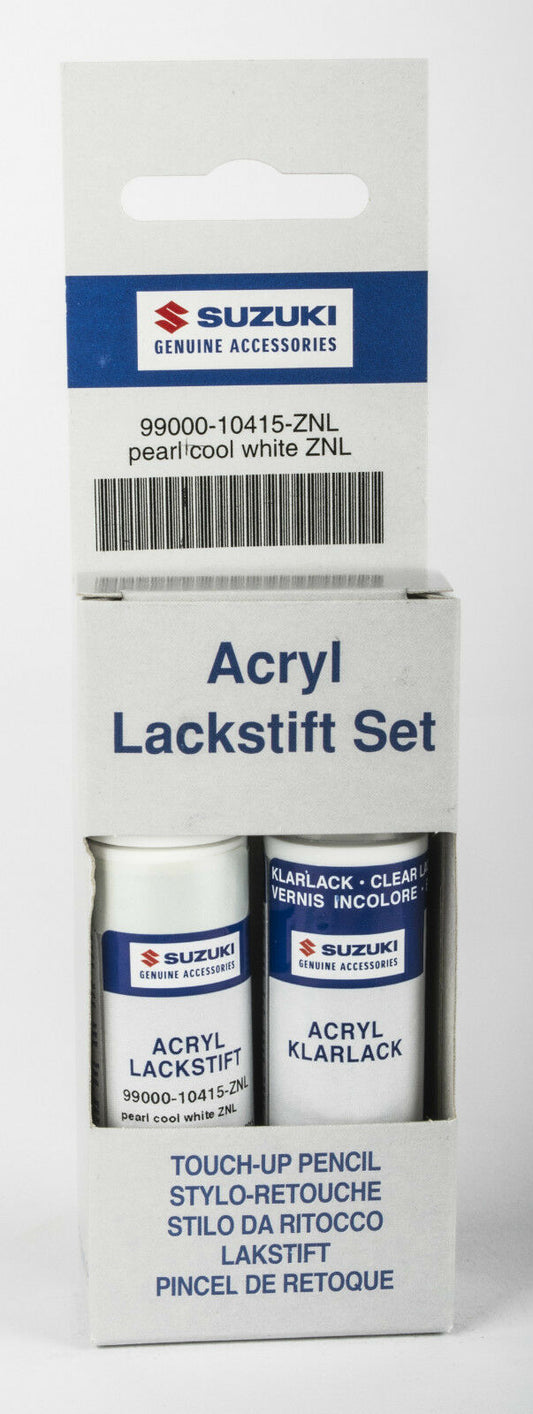BRAND NEW Genuine Suzuki TOUCH UP PAINT Stick Pen Brush Set PEARL COOL WHITE ZNL