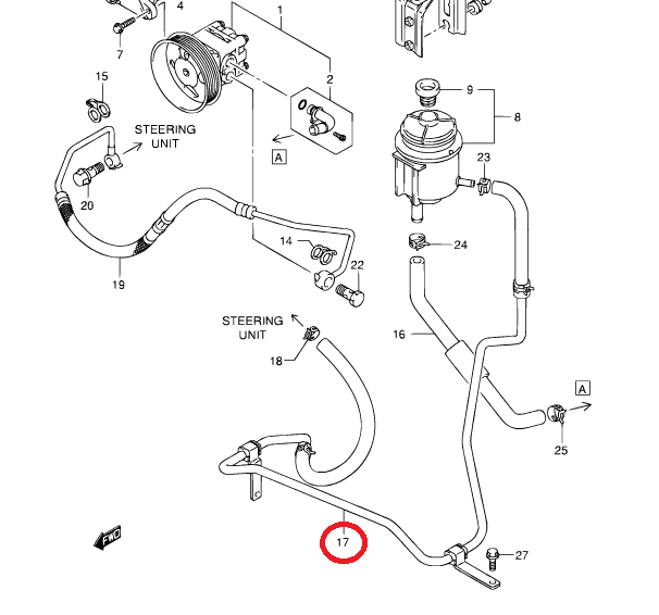 NEW Genuine Suzuki GV Grand Vitara 1.9 2.0 POWER STEERING PIPE Metal 49220-65J02