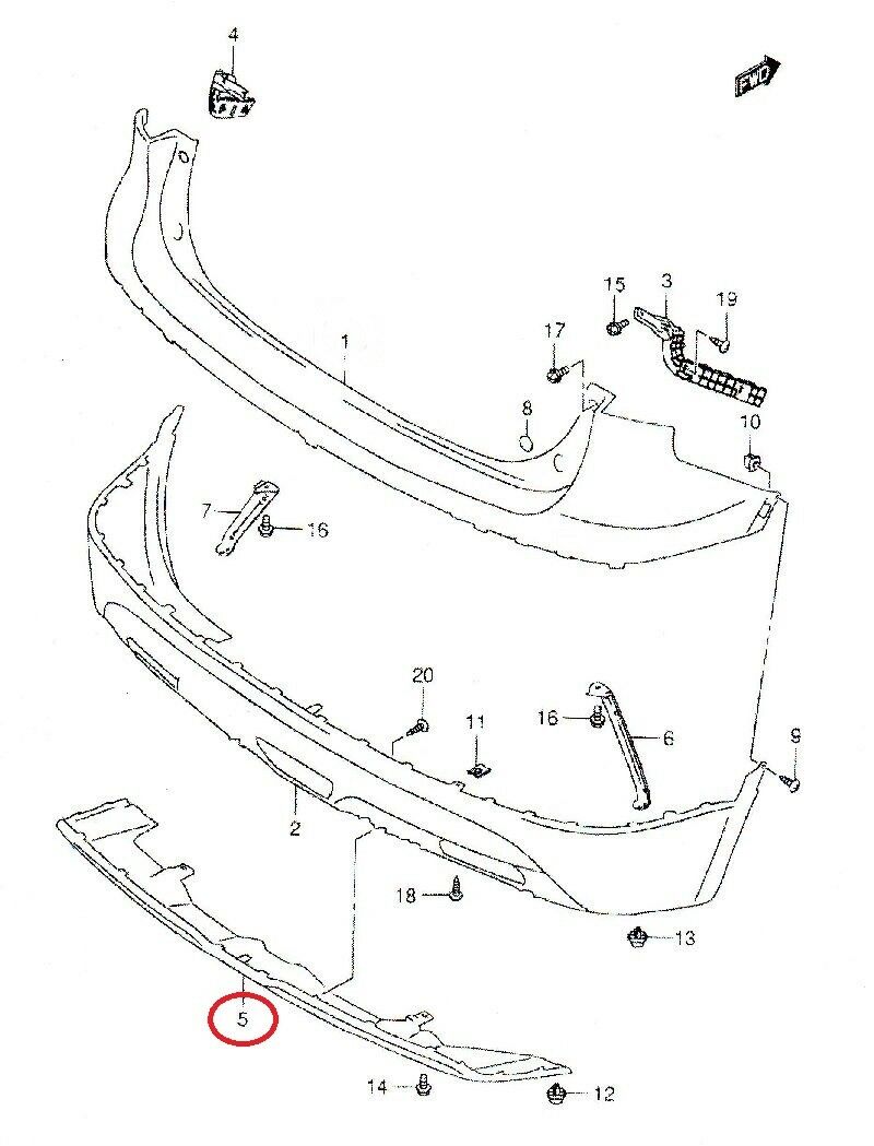 NEW Genuine Suzuki SX4 S-CROSS Rear BUMPER Lower Garnish SILVER 71871-61M10-PER