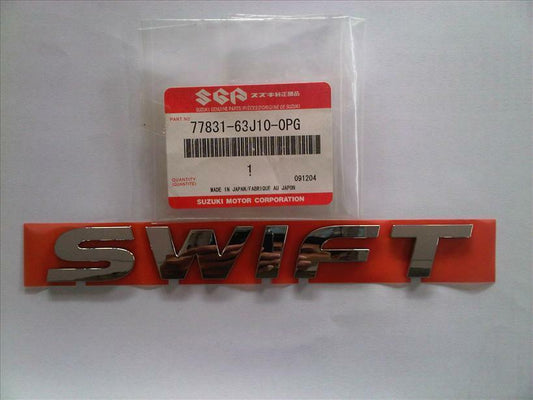 NEW Genuine Suzuki SWIFT Tailgate Boot BADGE Chrome Swift EMBLEM 77831-63J10-0PG