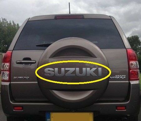 Genuine Suzuki GV Grand Vitara SPARE WHEEL COVER BADGE Silver 77821-65J01-ZGH