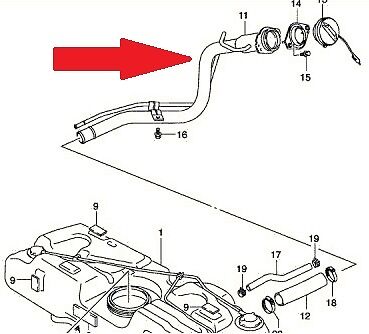 NEW Genuine Suzuki Swift 2005-11 Petrol Fuel Filler Neck Metal Pipe 89201-62J11