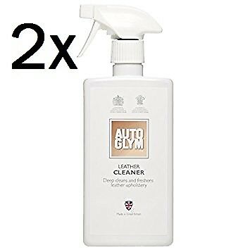 2x NEW Autoglym LEATHER Upholstery CLEANER SPRAY 500ml Valet Clean Car FREE GIFT