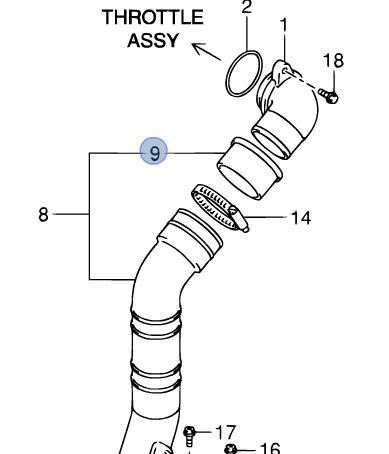 NEW Genuine Suzuki SX4 1.9 DIESEL INTERCOOLER PIPE INSERT SLEEVE 13665-79J50