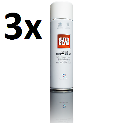 3x NEW Autoglym INSTANT SHOW SHINE SPRAY Polish Plastic Paint 450ml FREE GIFT