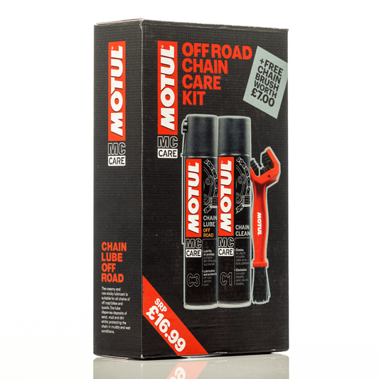 NEW Motul Motorcycle OFF ROAD CHAIN CARE PACK KIT Cleaner, Lube & Brush 450374