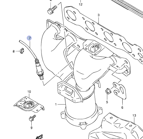 NEW Genuine Suzuki SWIFT 05-10 Oxygen Lambda Sensor Manifold Cat 18213-62J01