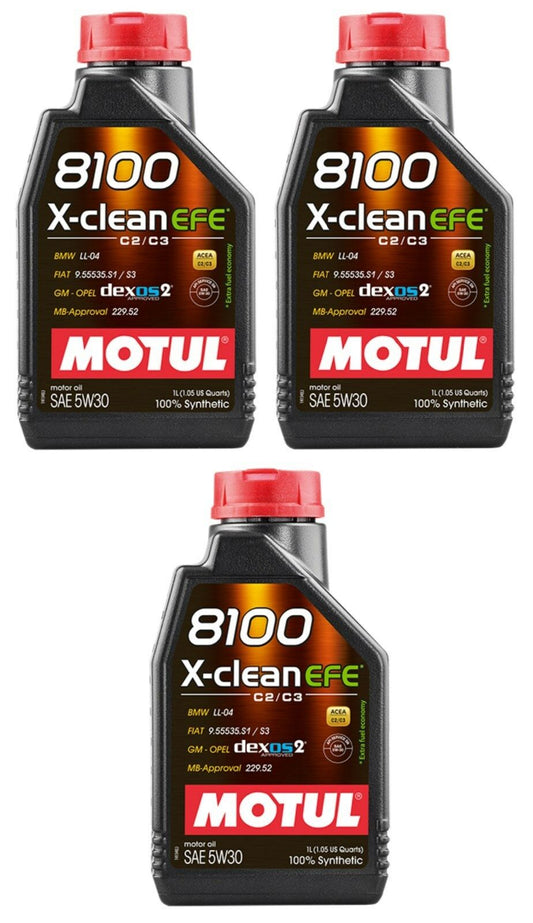 NEW Motul 8100 X-clean EFE 5W30 5W-30 FULLY SYNTHETIC MOTOR ENGINE OIL 3 Litre
