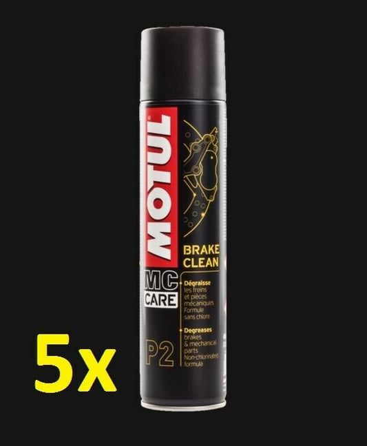5x NEW Motul P2 BRAKE CLEAN CLEANER 400ml Degreaser Care Aerosol Spray 450153