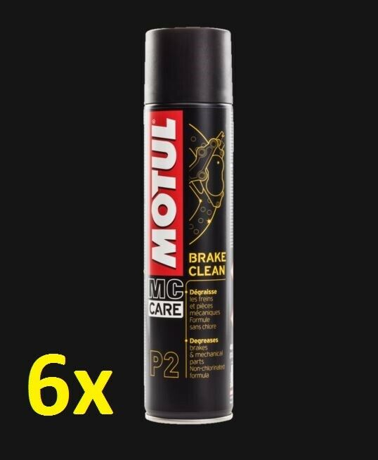 6x NEW Motul P2 BRAKE CLEAN CLEANER 400ml Degreaser Care Aerosol Spray 450153