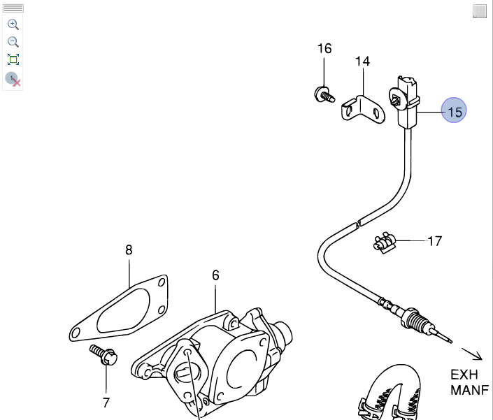 Genuine Suzuki GV Grand Vitara 1.9 D EXHAUST GAS TEMPERATURE SENSOR 14810-67JG2