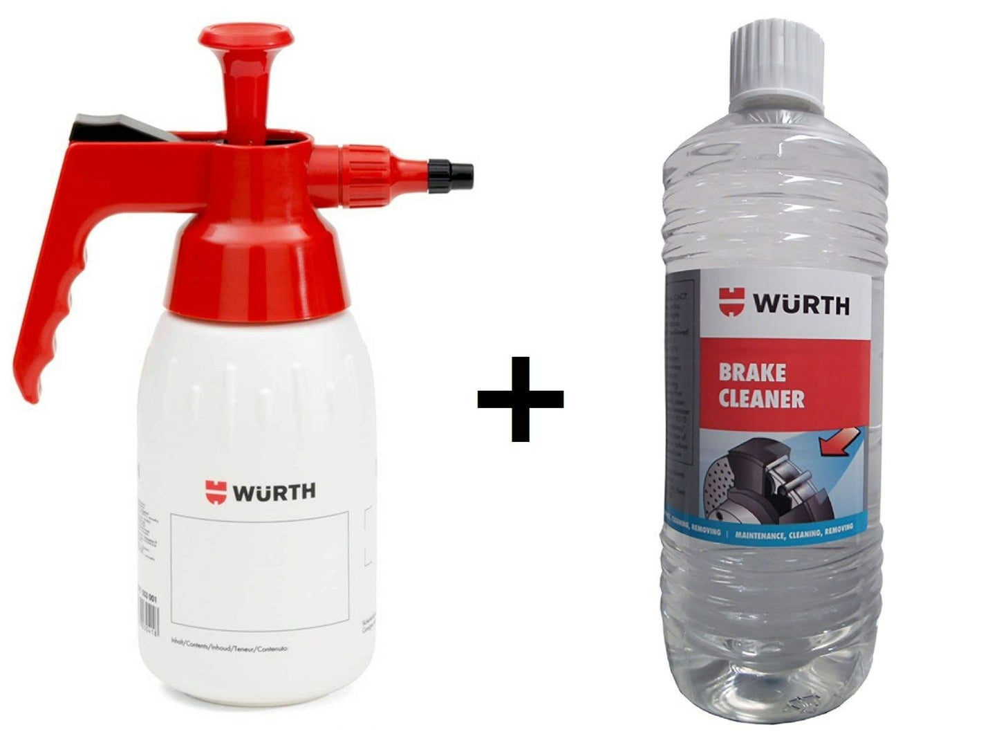 Genuine WURTH Brake Cleaner PUMP SPRAY BOTTLE 0891503001 + 1L FLUID 0890108100