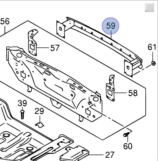 NEW Genuine Suzuki VITARA Rear Crash Bar Bumper Cross Member Brace 65560-61MA1