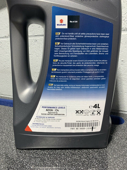 Genuine Suzuki ECSTAR 5W30 C4 DIESEL Oil F9000 Fully Synth 4 Litres 99000-21E60