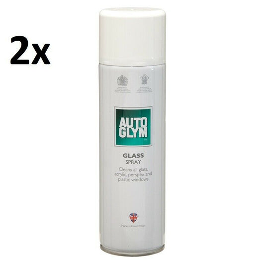 2x NEW Autoglym GLASS SPRAY CLEANER Acrylic Perspex 450ml FREE GIFT