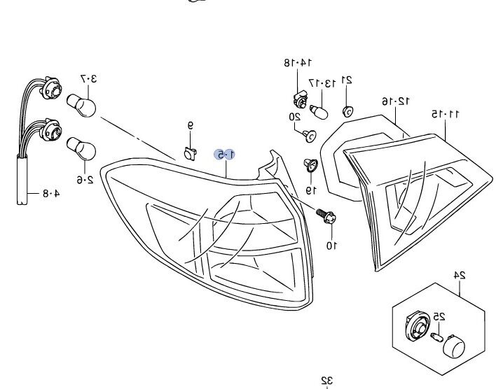 Genuine Suzuki VITARA Rear OUTER Back Light Lamp Unit PASSENGER SIDE 35670-54P00