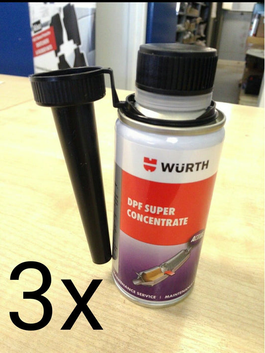 3x NEW GENUINE WURTH DPF SUPER CONCENTRATE CLEANER FUEL ADDITIVE 150ML
