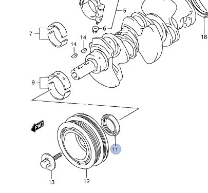 Genuine Suzuki VITARA GV 2000-05 Front Crank Crankshaft OIL SEAL 09283-45012