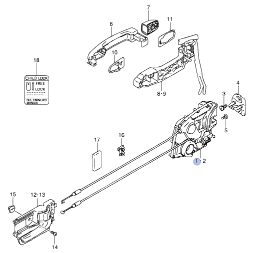 Genuine Suzuki SWIFT 05-11 5 DOOR Latch Lock Mechanism REAR RIGHT 82301-62J23