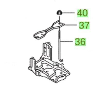 NEW Genuine Suzuki ALTO 2000-2006 Battery Band Strap Hooks Tie Down Kit Set