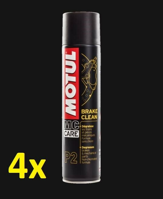 4x NEW Motul P2 BRAKE CLEAN CLEANER 400ml Degreaser Care Aerosol Spray 450153