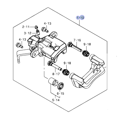 NEW Genuine Suzuki SWIFT 2011-17 on REAR Caliper Right Hand DRIVER Side 55401-68L01-999