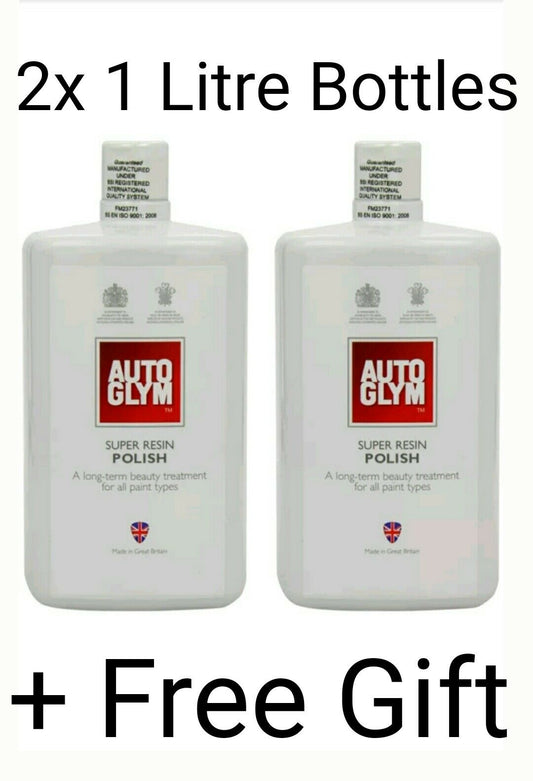 Autoglym SUPER RESIN POLISH 1L 1 Litre Twin Pack = 2L Valet Clean Car FREE GIFT