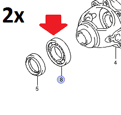 2x NEW GENUINE Suzuki ALTO 2009-2016 DIFF DIFFERENTIAL Bearings 27524M75J40