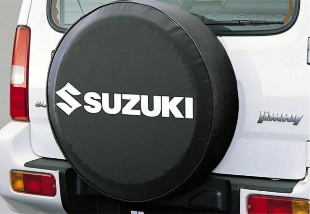 Genuine Suzuki JIMNY Soft Leather Spare Wheel Cover Black WHITE 99000-990YB-699