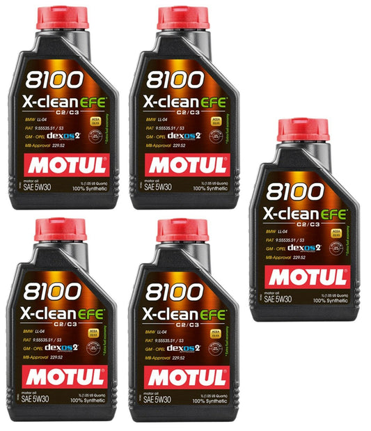 NEW Motul 8100 X-clean EFE 5W30 5W-30 FULLY SYNTHETIC MOTOR ENGINE OIL 5 Litre