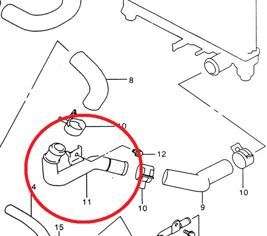 NEW Genuine Suzuki JIMNY Cooling Radiator BOTTOM Pipe Metal OUTLET 17860-81A00