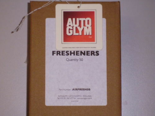 1x FULL BOX of 50x Autoglym AIR FRESHENERS **Next Day Delivery**