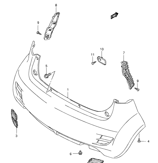 NEW Genuine Suzuki SPLASH Rear BUMPER Cover PRIMED Type 4 71811-85L00-799