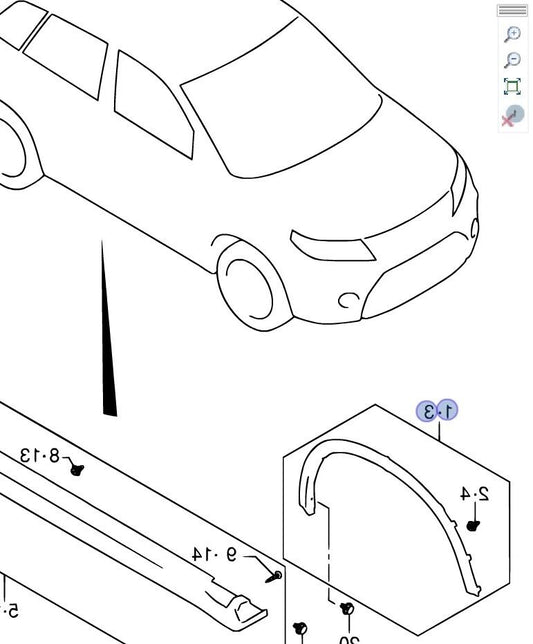 Genuine Suzuki VITARA Front DRIVER Wheel Arch Trim Surround Spat 77210-54P00-5PK