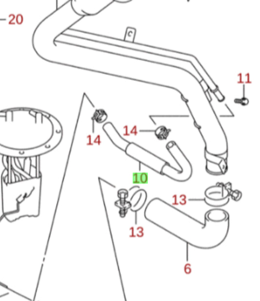 NEW Genuine Suzuki GV GRAND VITARA 2007-2014 Fuel Breather Pipe 89290-65J00