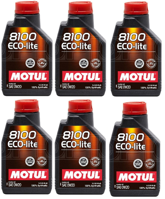 NEW Motul 8100 ECO-lite 0w20 0W-20 0-20 FULLY SYNTHETIC MOTOR ENGINE OIL 6 Litre