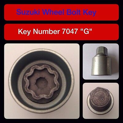 NEW Genuine Suzuki 7047 Locking Wheel Bolt KEY Head 990E0-07047