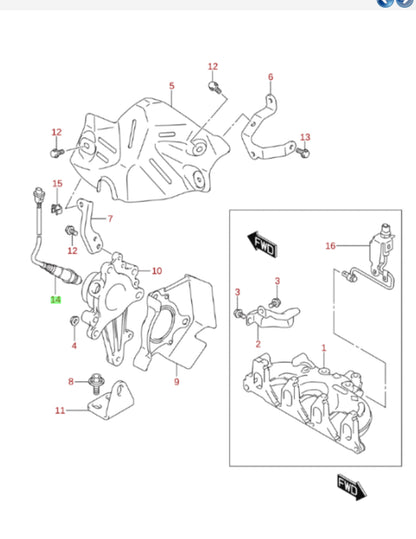 NEW Genuine Suzuki GV GRAND VITARA O2 Oxygen Lambda Sensor Manifold Cat 18213-80K50