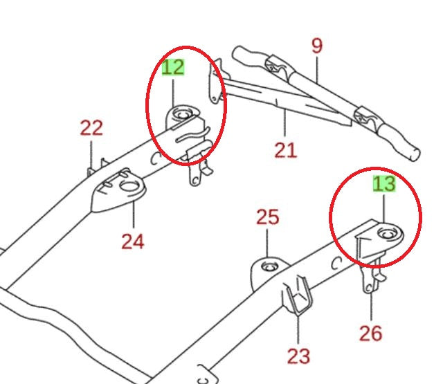 2x NEW Gen Suzuki JIMNY Rear 4th Mounting Brackets 57370-84A00 57380-84A00