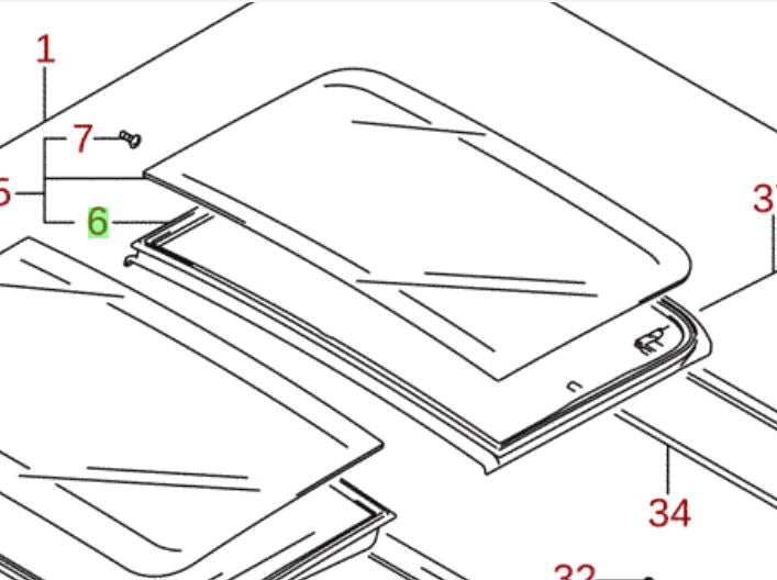 NEW Genuine Suzuki VITARA Sunroof Sun Roof REAR GLASS RUBBER 78722-61M00