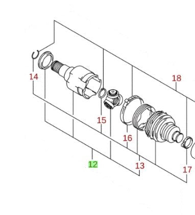 NEW Genuine Suzuki VITARA Inner CV Joint LEFT 44128-54P61