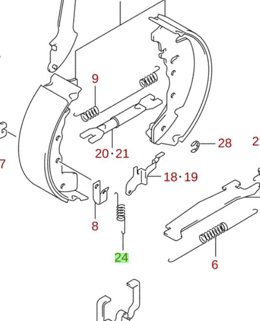 NEW Genuine Suzuki Grand Vitara Rear Hand Brake Lever SPRING 53824-65D00